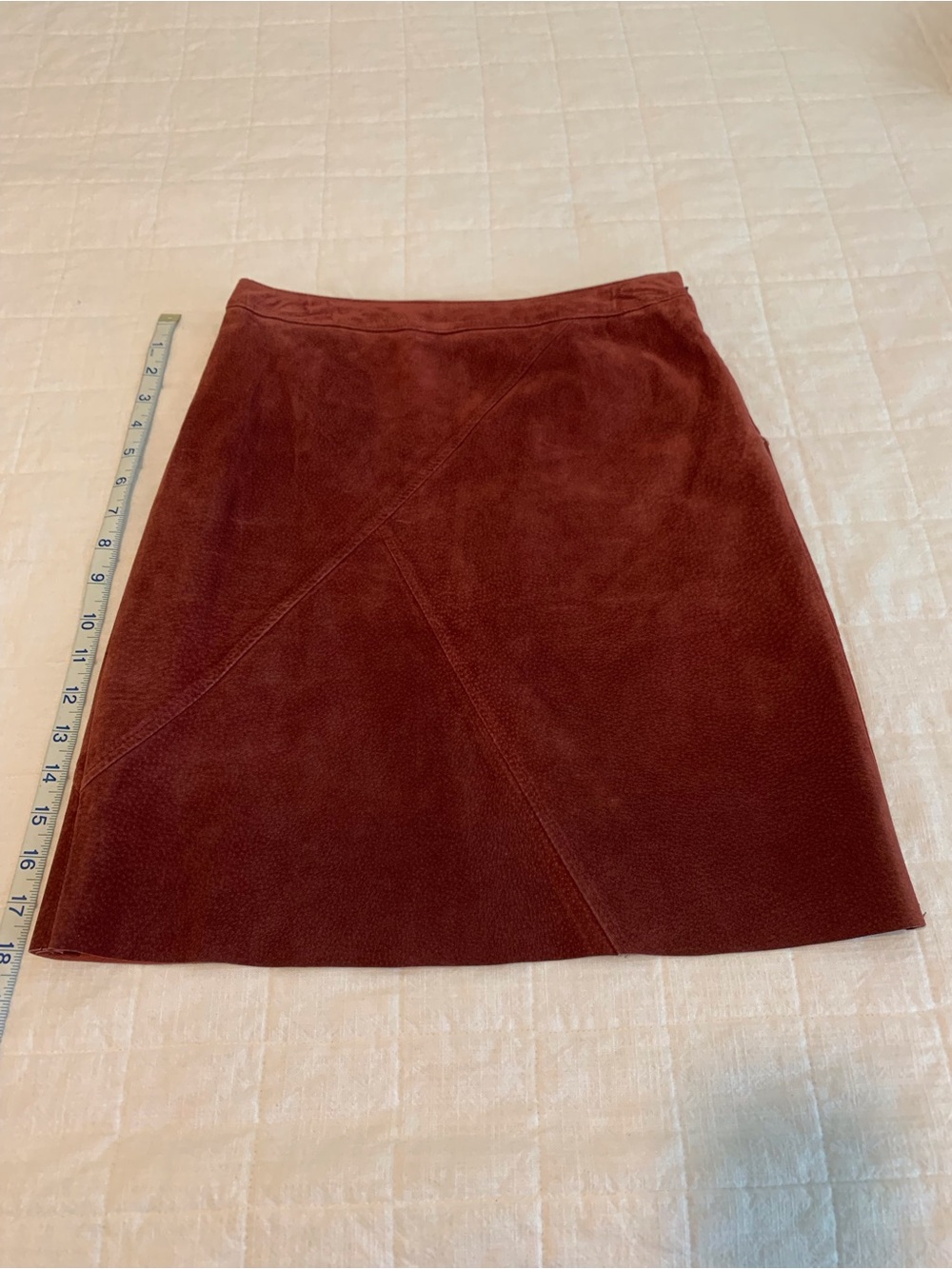 Kate Hill Rust Brown Suede-Look Mini Skirt